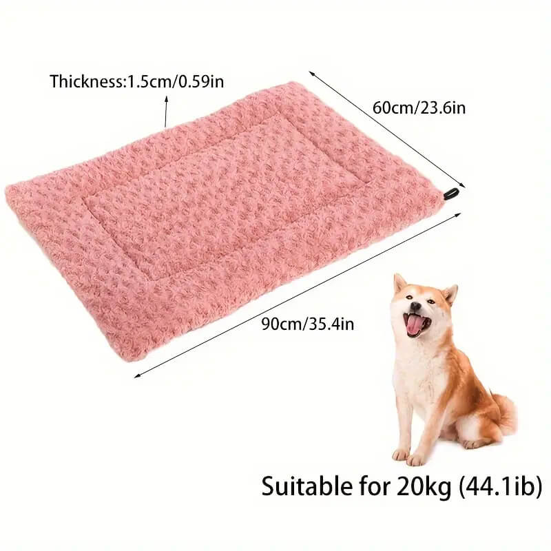 Rose Velvet Washable Dual-use Pet Crate Bed