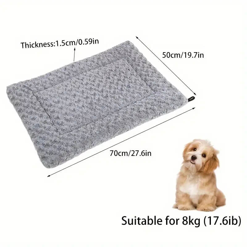 Rose Velvet Washable Dual-use Pet Crate Bed