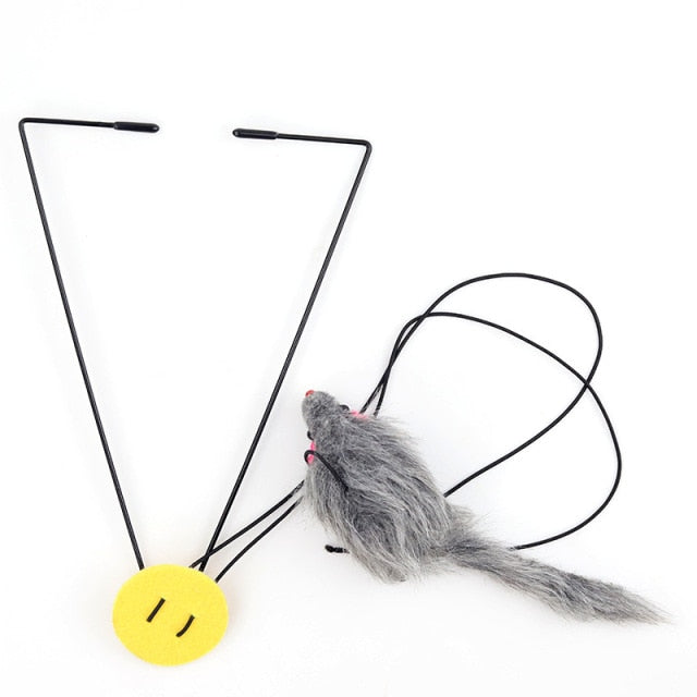 Pet Cat Toys Elasticity Retractable Hanging Door Type Interactive Toy For  Kitten Mouse Catnip Scratch Rope Toy Pet Supplies